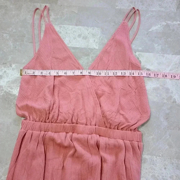 Lulus Maxi Dress Womens Medium Lost In Paradise Rusty Rose Strappy Back Slit - Picture 13 of 13